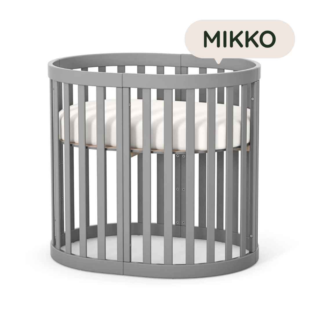 Oválná postýlka Mikko Gekko Kids 90×70 cm. Grafitová.